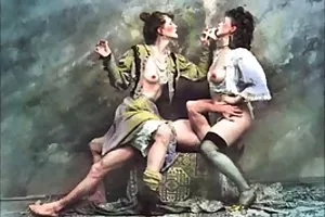 戴眼镜的男人变得性交和需要的舌头兼好友